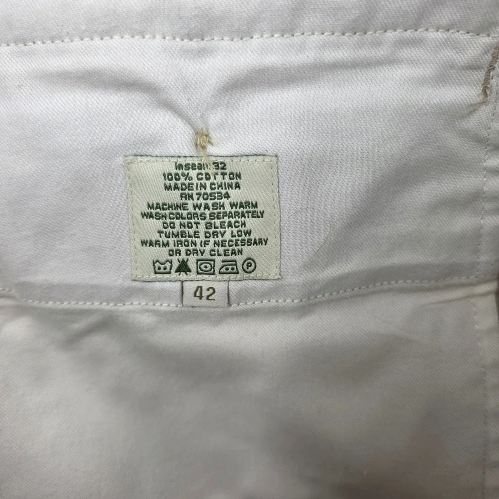 Orvis Mens 42 Pleated Khaki Chino Pants Heavy Cotton Twill Cuffed Tan Tailored